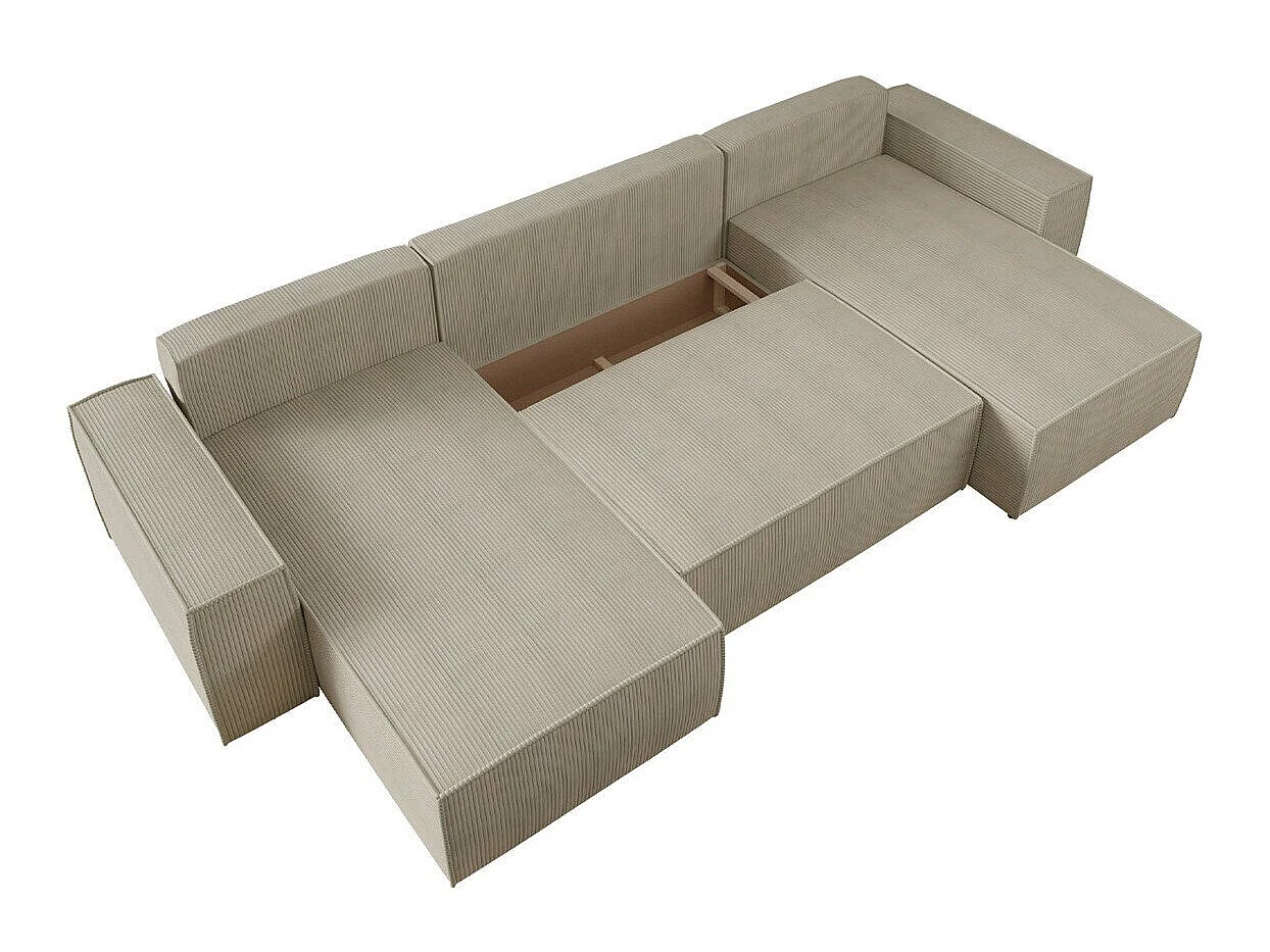 Canapé d'angle Clovis 109, Noir, Fonction de couchage, 37x17x9cm