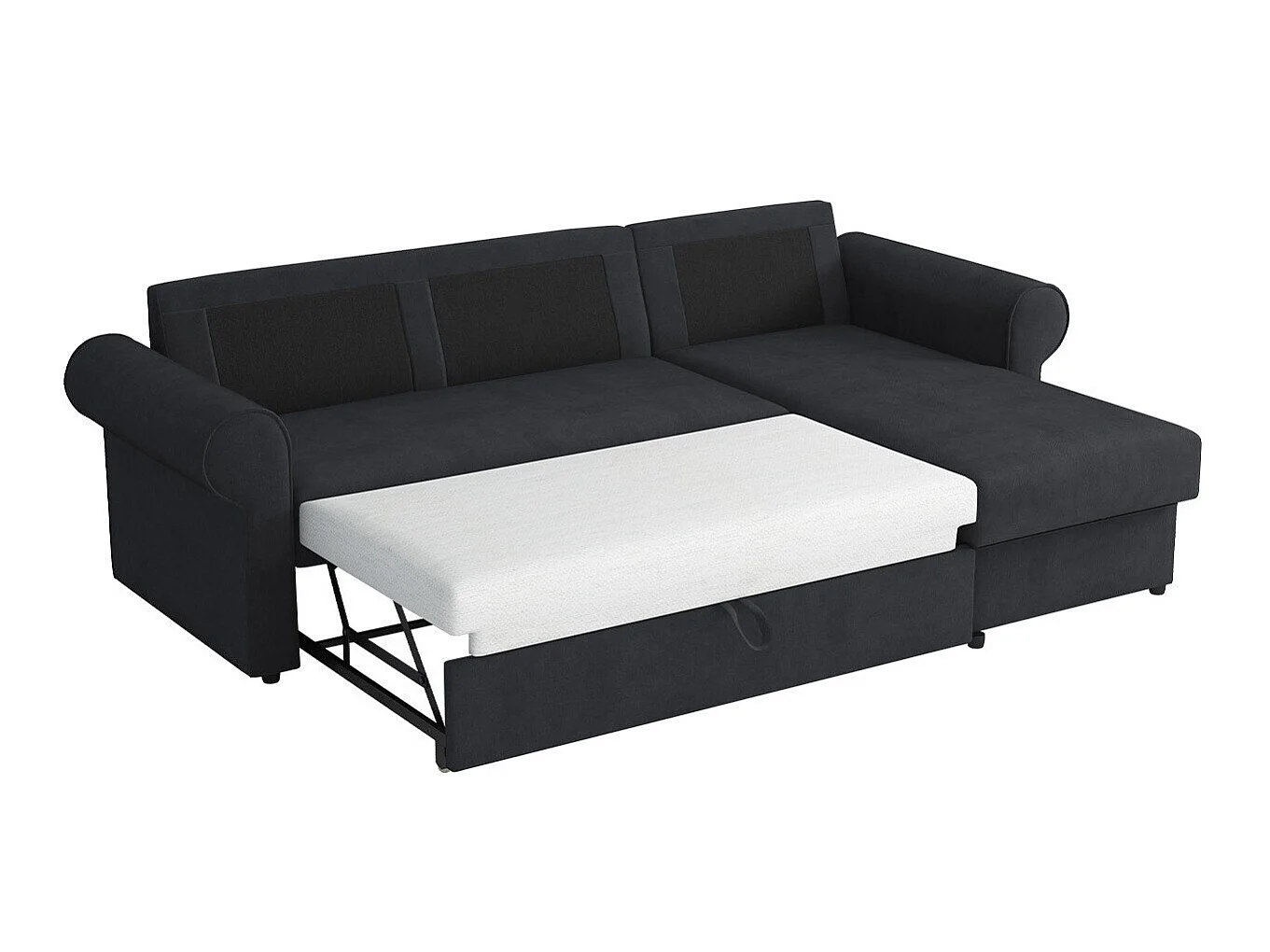 Canapé d'angle convertible 3 places en tissu rouge COLUMBUS 246x155x90 cm