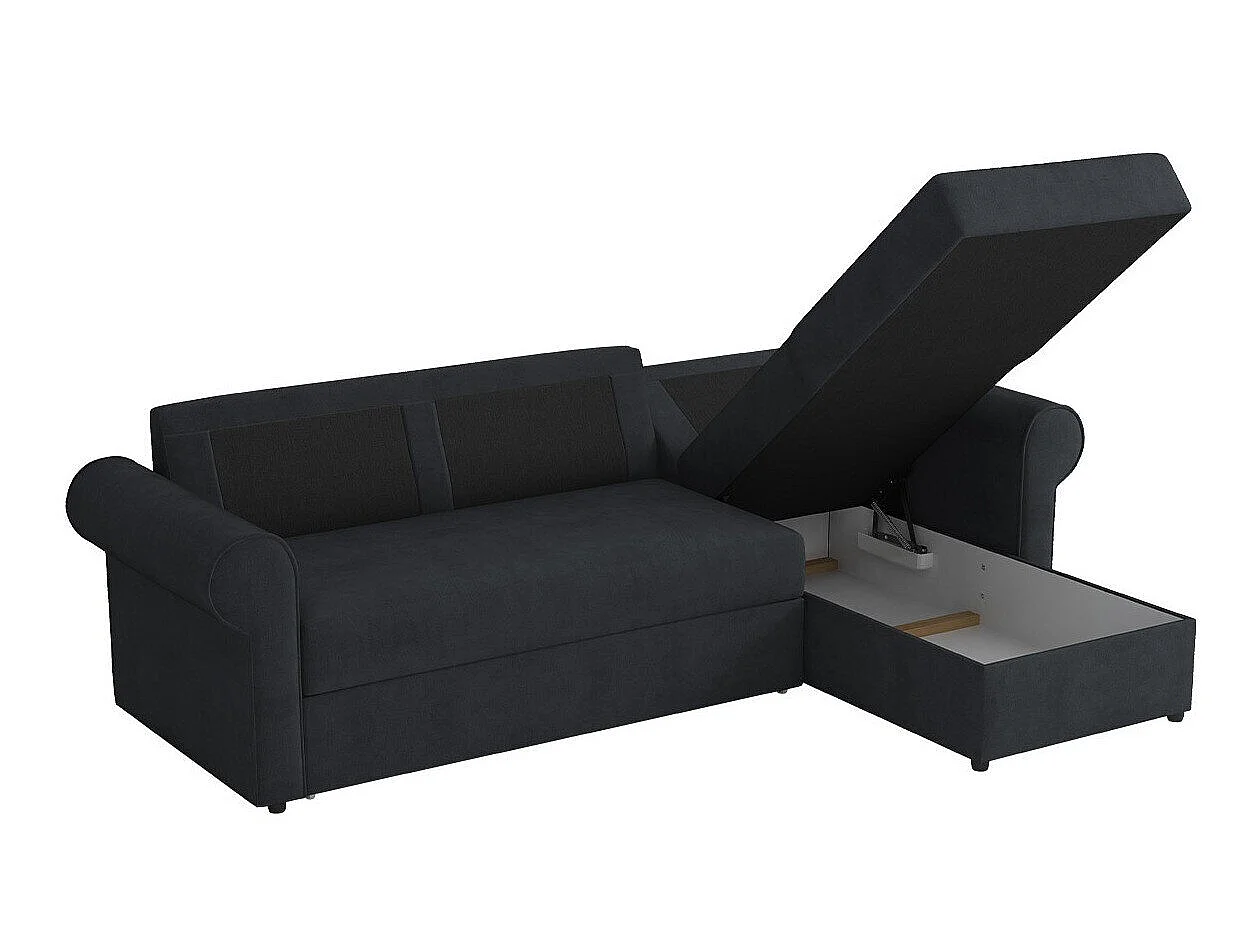 Canapé d'angle convertible 3 places en tissu rouge COLUMBUS 246x155x90 cm