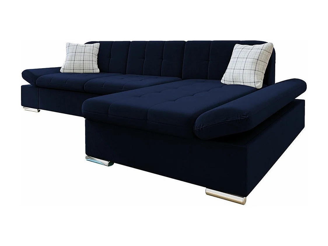 Sofá rinconero Comfivo 250, Azul, Función de descanso, Almacenaje, 278x161x76cm