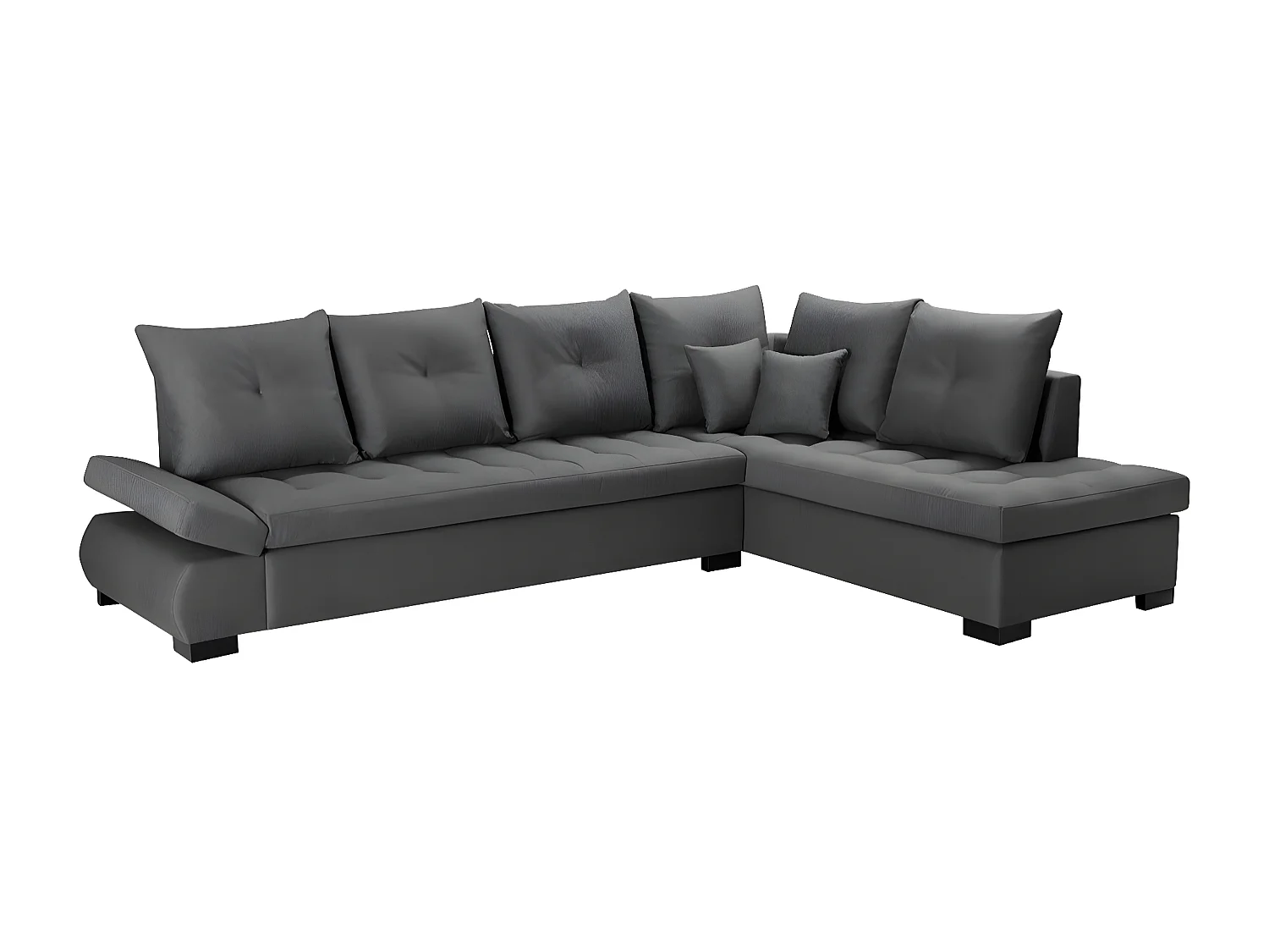 Canapé d'angle Kingsport 105, Gris, 320x223x95cm