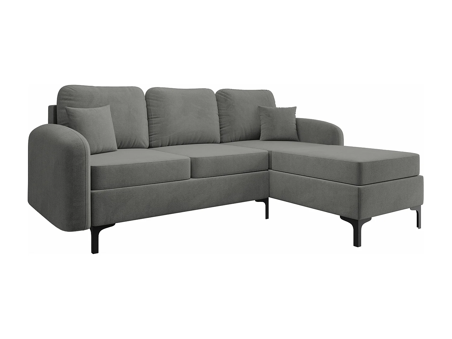 Sofá de canto Torlua 103, Cinzento, Funcionalidade de dormir