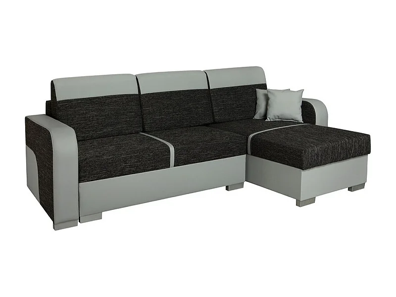 Divano angolare Edinburg 102, Nero, Con, 235x155x90cm