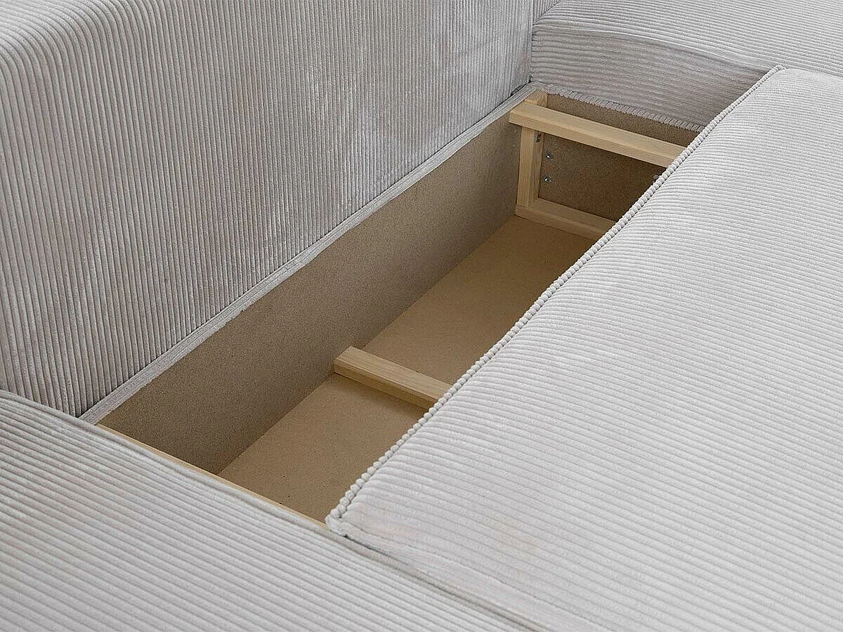 Canapé d'angle Clovis 108, Vert, Fonction de couchage, Boîte de literie, 279x174x94cm