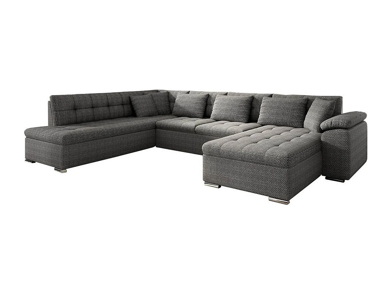 Sofá rinconero Comfivo 128, Gris, Función de descanso, 348x205x76cm