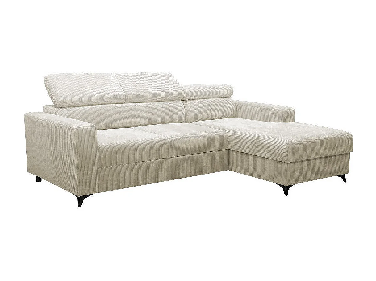 Sofá rinconero Columbus 191, De color marrón claro, Función de descanso, Almacenaje, 82cm