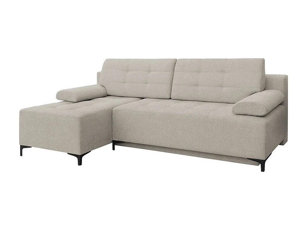 Sofá de canto Independence 101, Castanho claro, Cama com arrumação