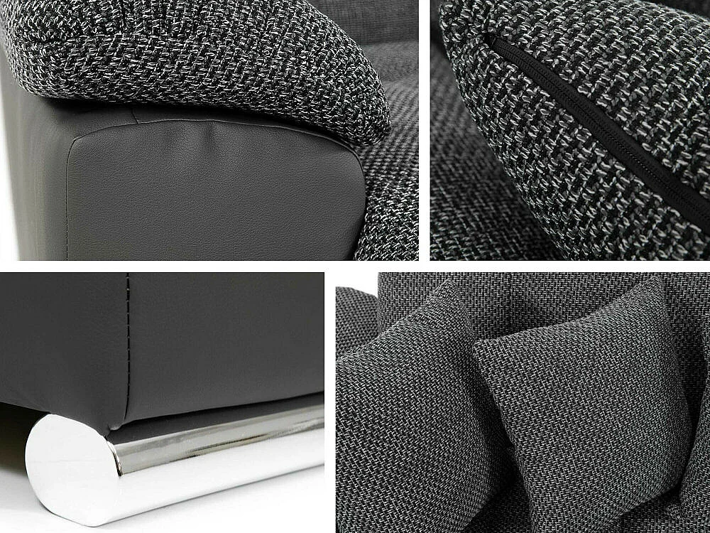 Sofá rinconero Comfivo 128, Gris, Función de descanso, 348x205x76cm