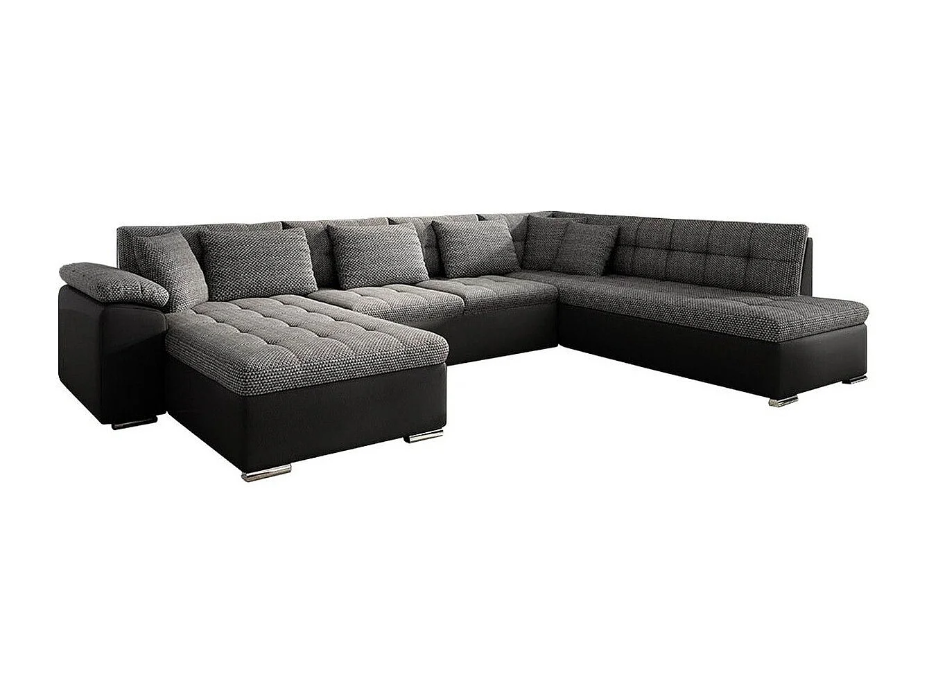 Sofá rinconero Comfivo 128, Gris, Función de descanso, 348x205x76cm