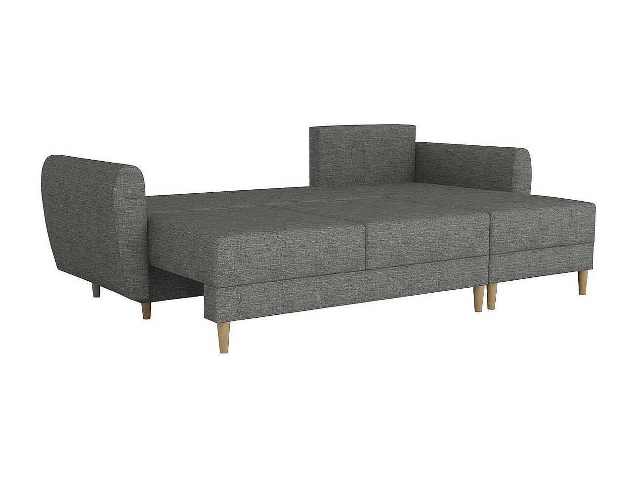 Canapé d'angle Muncie 105, Brun clair, Fonction de couchage, Boîte de literie, 235x145cm