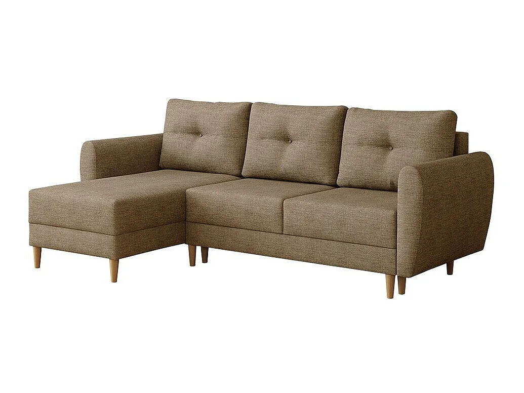 Sofá rinconero Muncie 105, De color marrón claro, Función de descanso