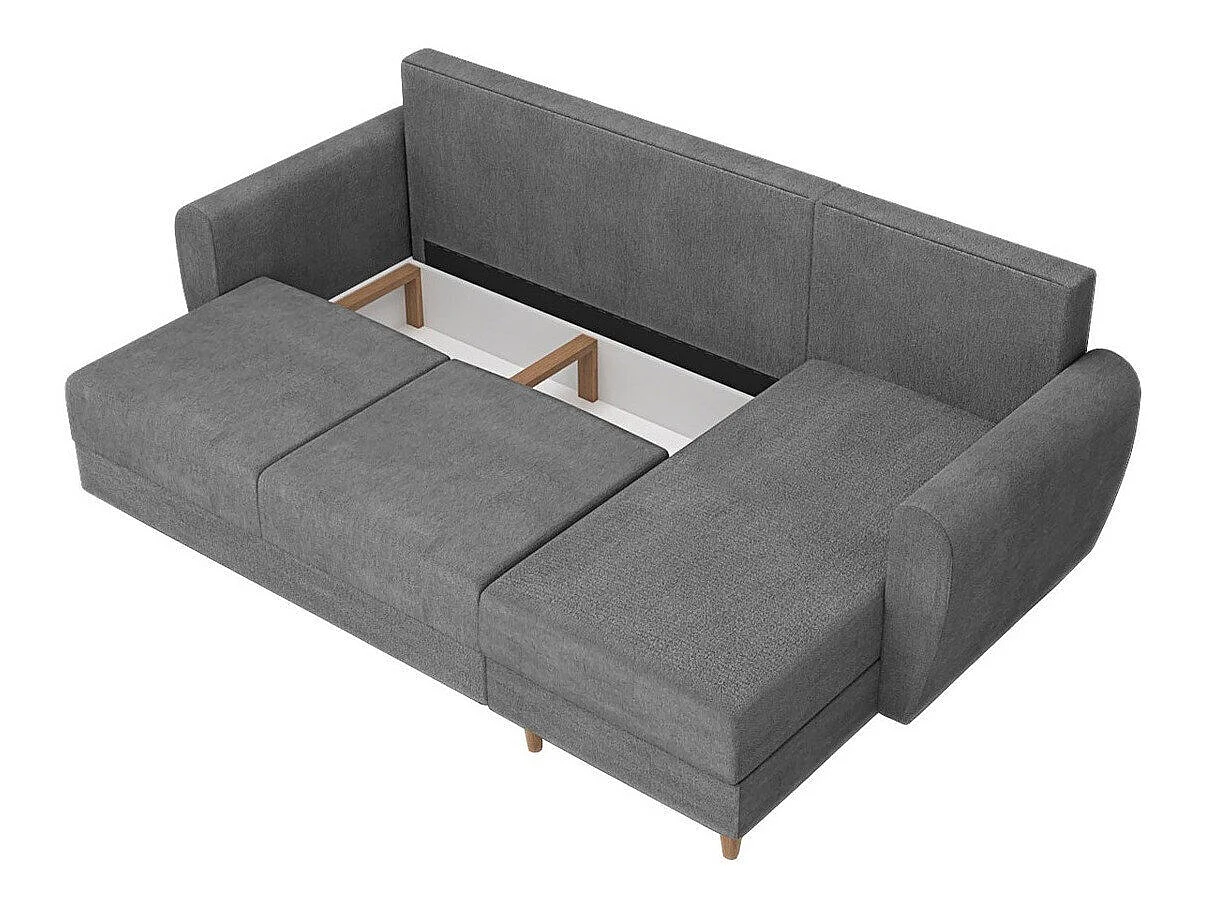 Sofá rinconero Muncie 105, De color marrón claro, Función de descanso