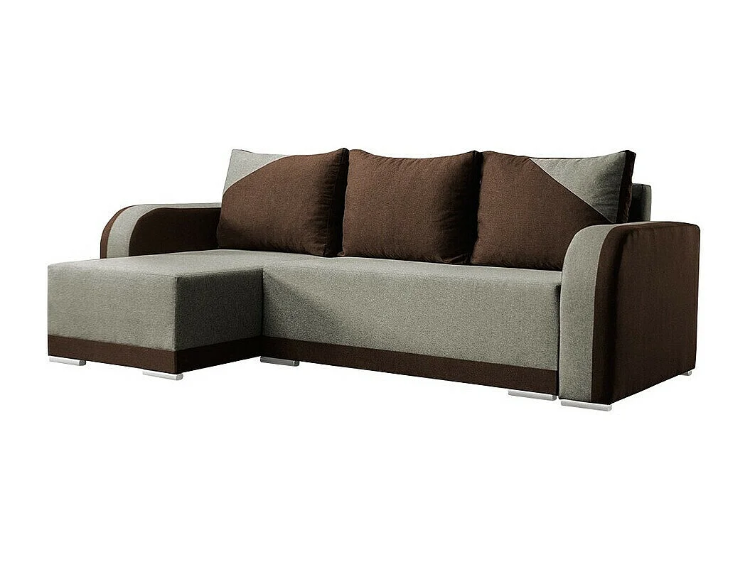 Divano angolare Boulder 102, Grigio, Con, 238x140x85cm