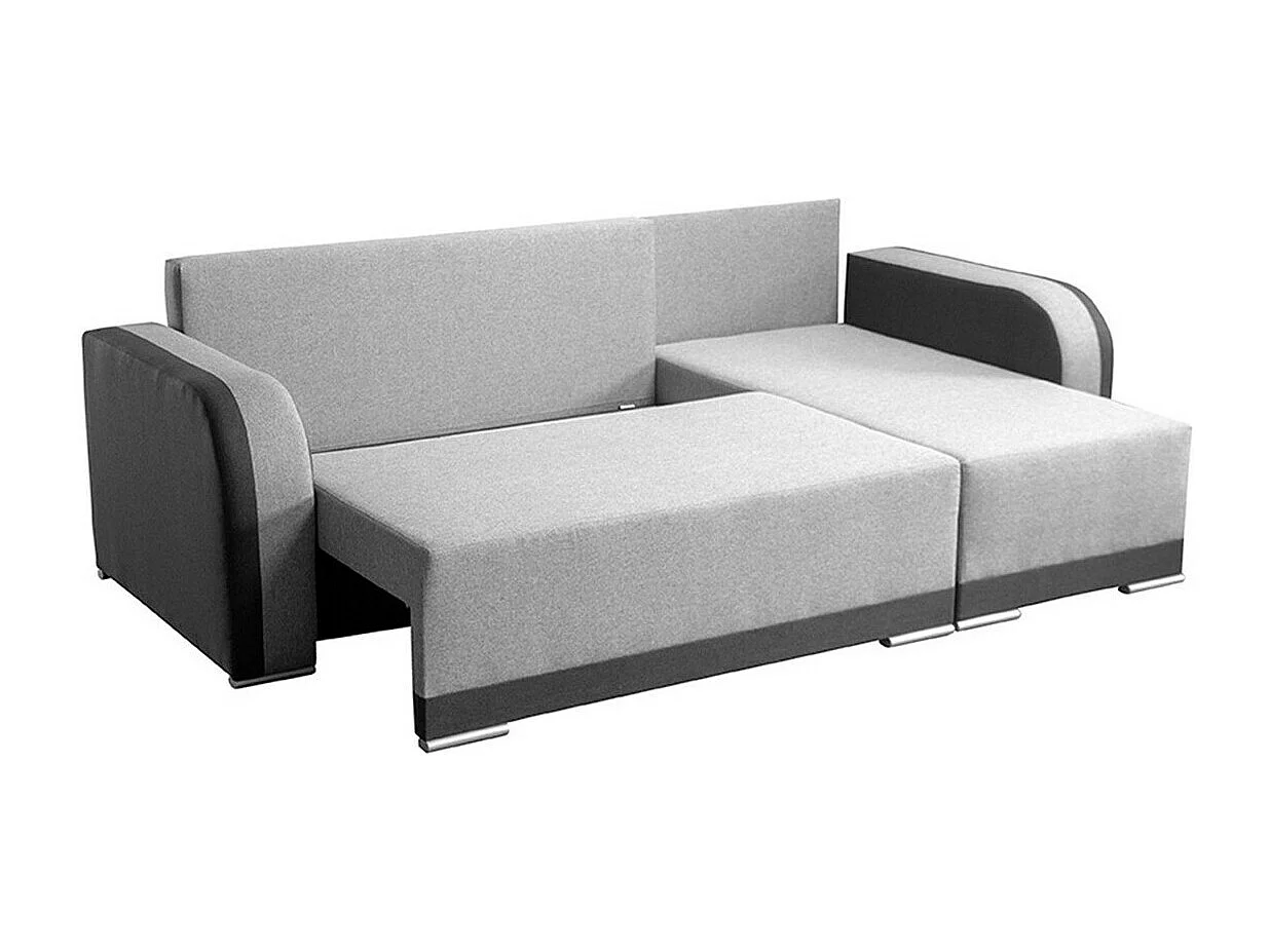 Divano angolare Boulder 102, Grigio, Con, 238x140x85cm