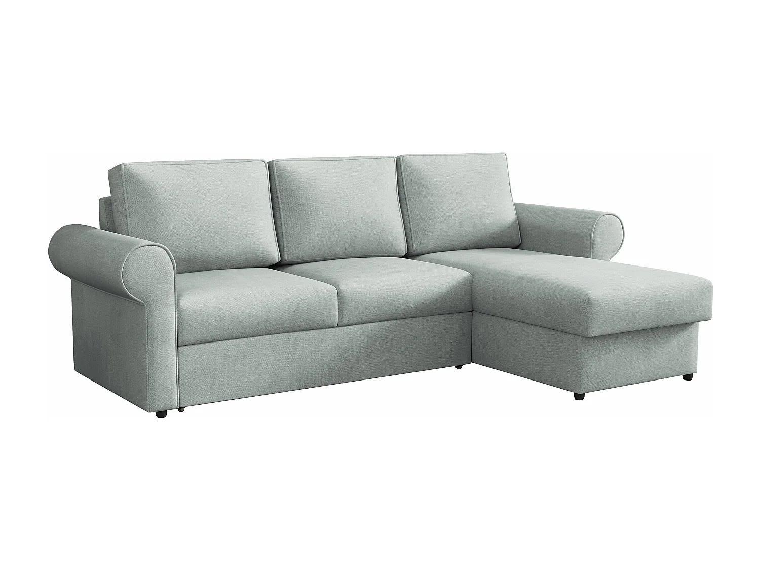 Divano angolare Columbus 131, Grigio, Con, 246x155x90cm