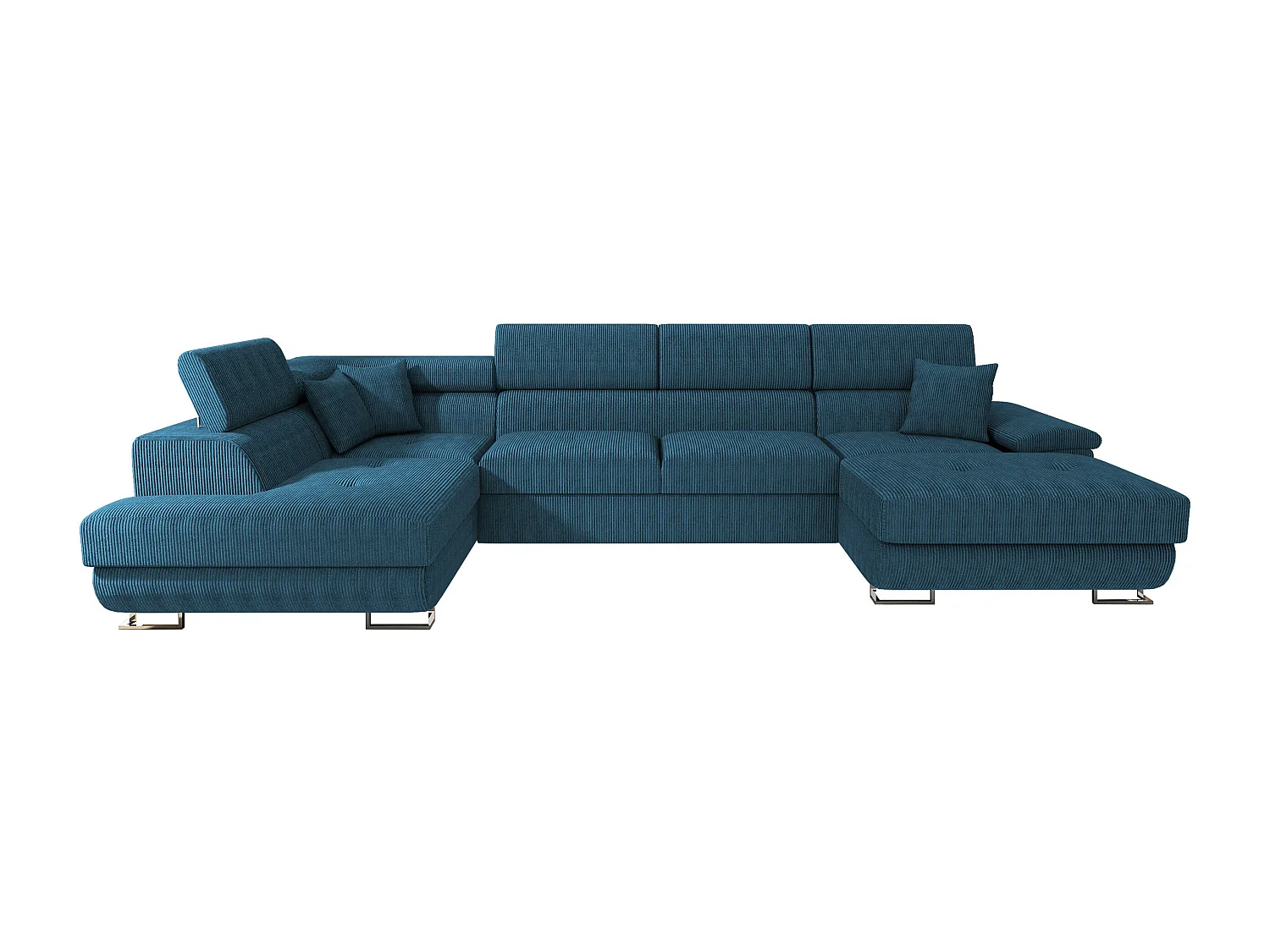 Sofá rinconero Comfivo Ruta, Azul, Función de descanso, Almacenaje, 345x202x71cm