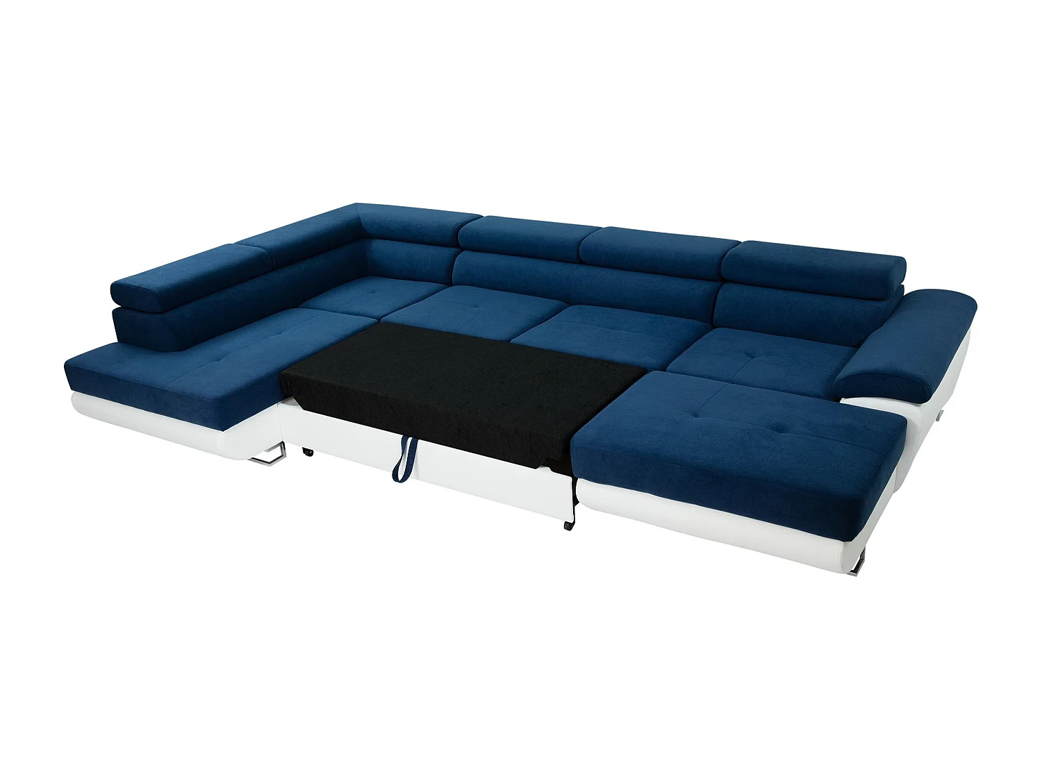 Sofá rinconero Comfivo Ruta, Azul, Función de descanso, Almacenaje, 345x202x71cm