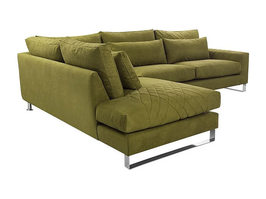 Canapé d'angle Kingsport 112, Vert, 314x224x90cm