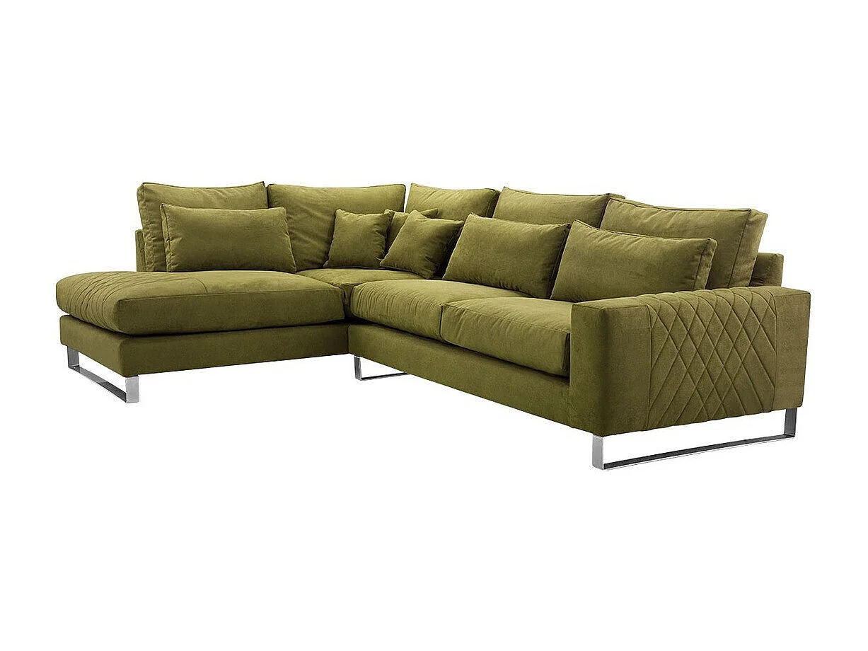 Sofá rinconero Kingsport 112, Verde, 314x224x90cm