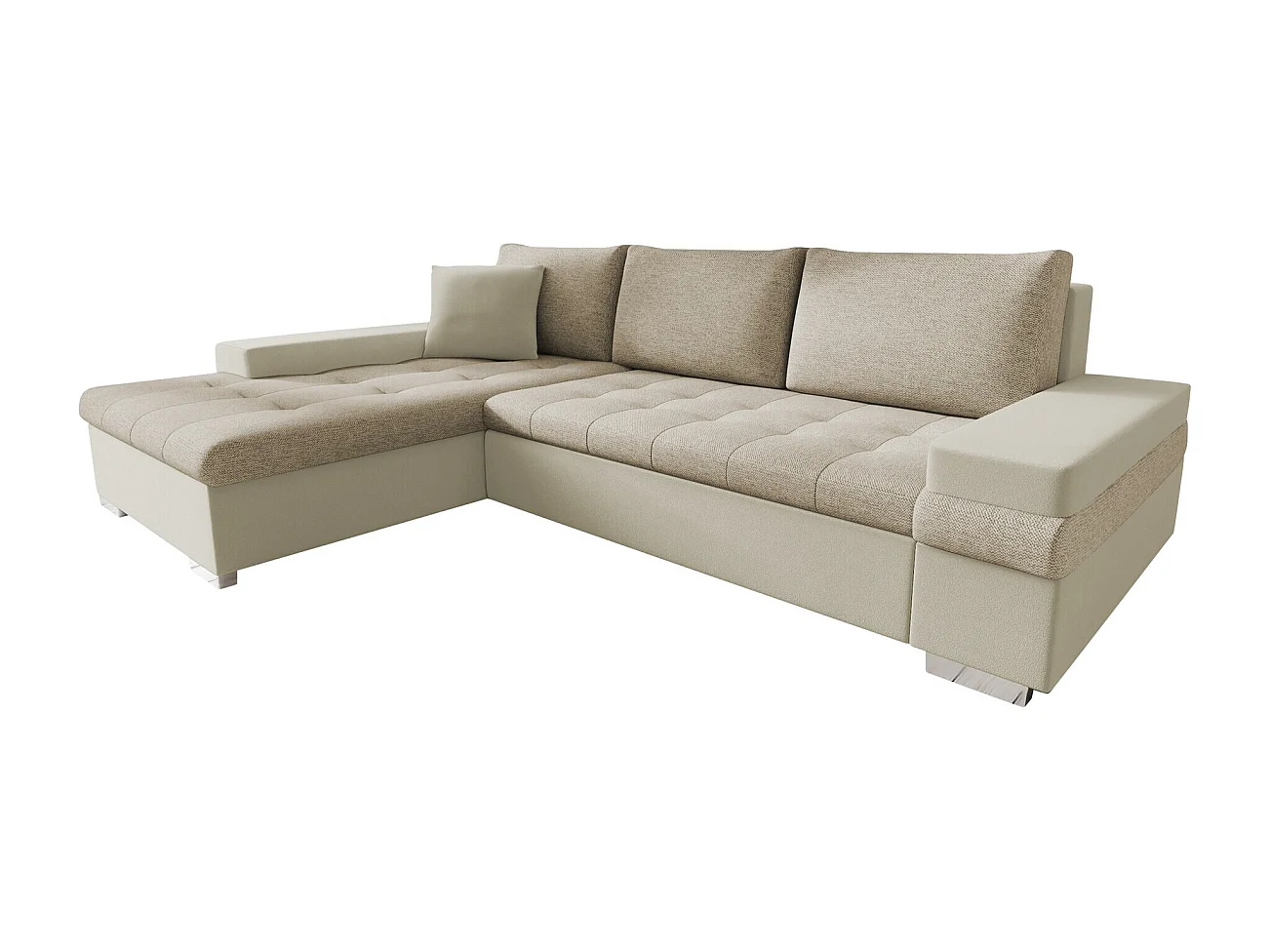 Canapé d'angle Comfivo 121, Gris, Disponible, 274x182x83cm