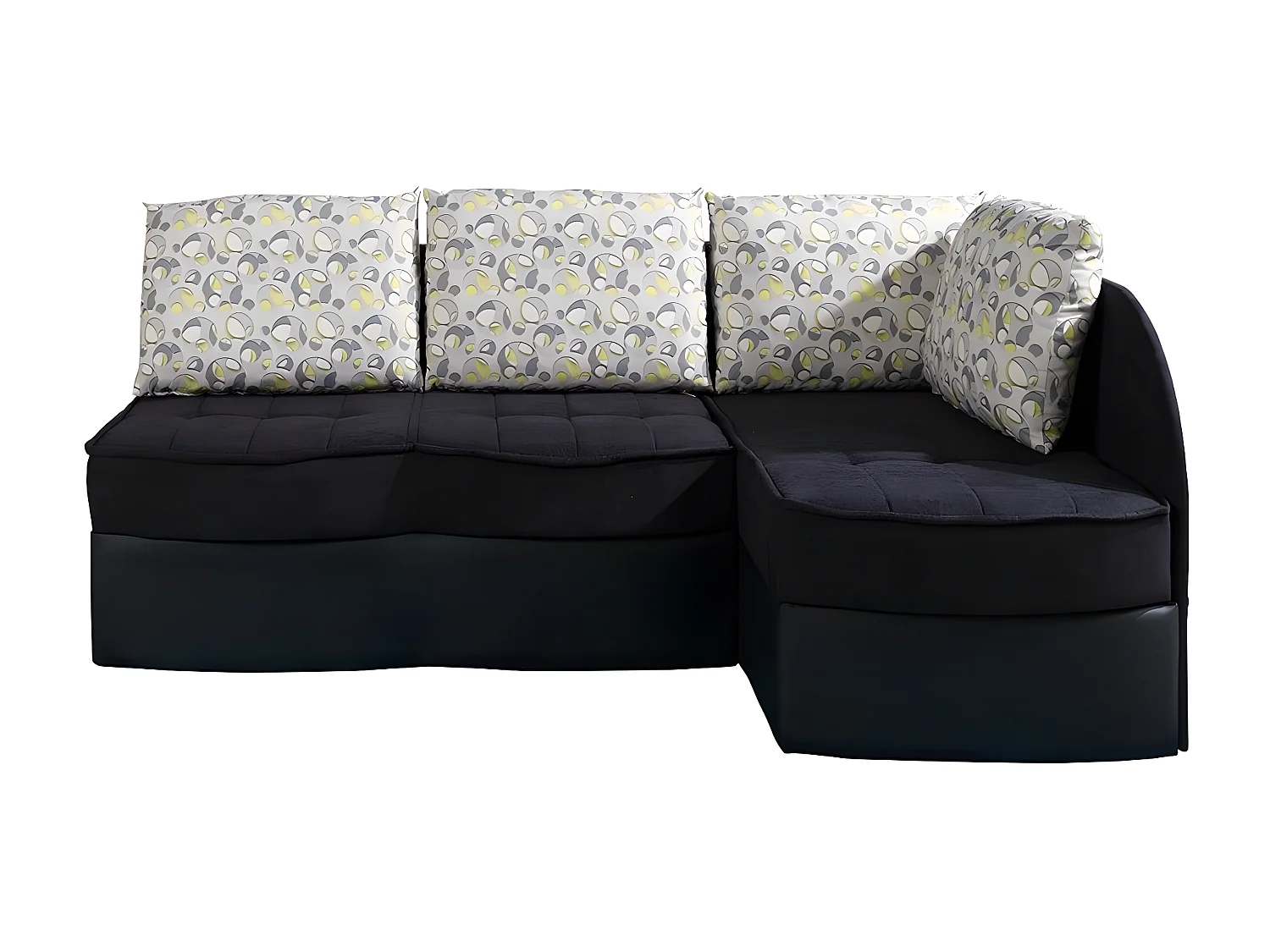 Sofá de canto Providence 119, Preto, Funcionalidade de dormir