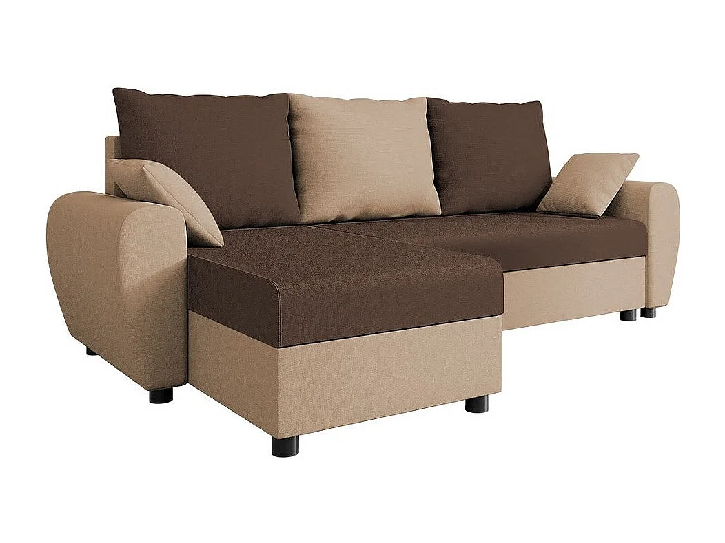 Sofá rinconero Memphis 123, Marrón, Función de descanso, Almacenaje, 242x139x83cm