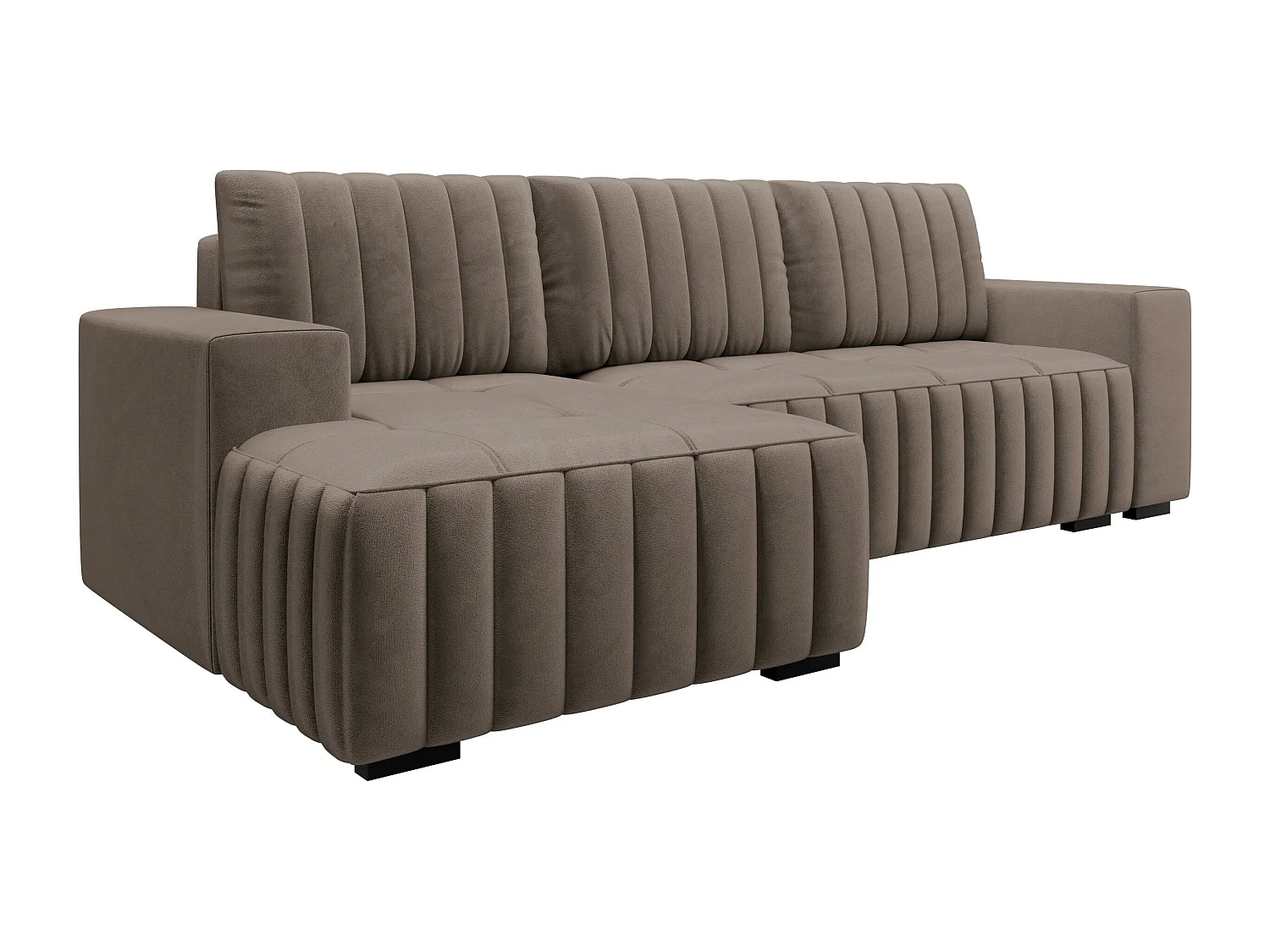 Canapé d'angle Columbus 154, Marron, Disponible, 240x140x85cm