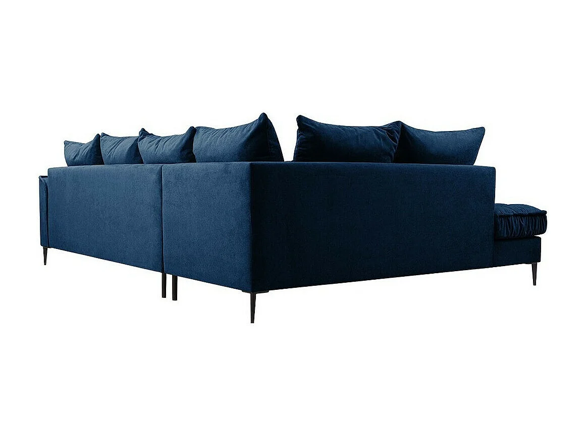 Canapé d'angle Kingsport 113, Bleu, 306x227x90cm