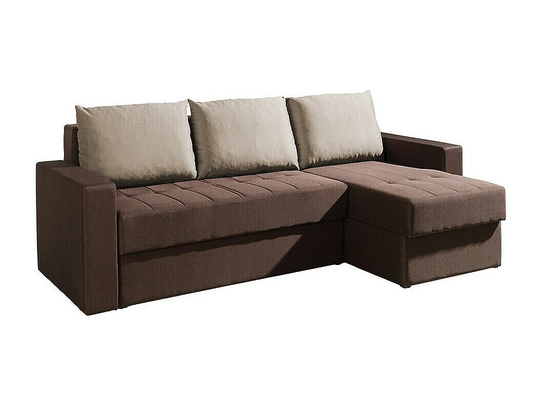 Sofá rinconero Providence 103, Marrón, Función de descanso, Almacenaje, 233x140x77cm