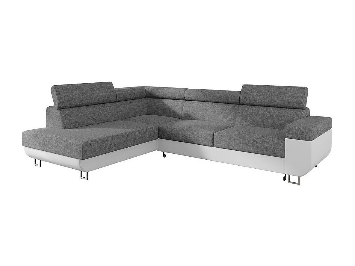Canapé d'angle Comfivo 306, Gris, Disponible, 253x188x71cm