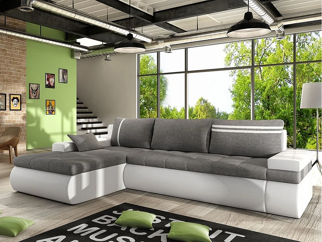 Sofá rinconero Temple 100, Gris, Función de descanso, Almacenaje, 300x182x90cm