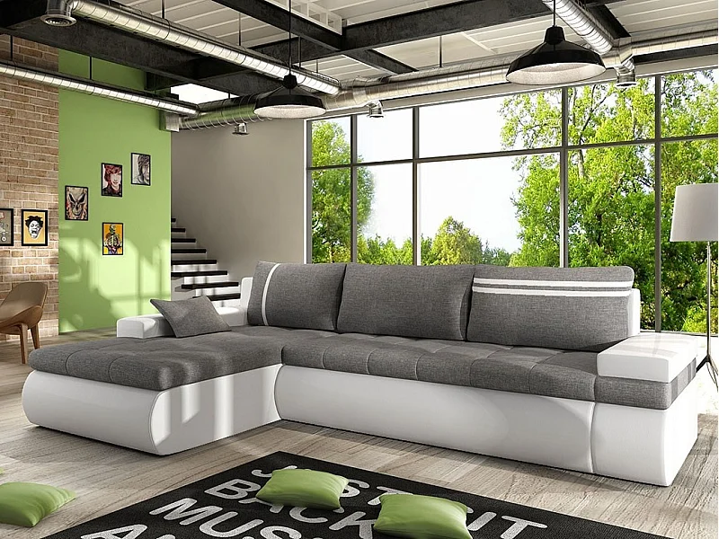 Sofá rinconero Temple 100, Gris, Función de descanso, Almacenaje, 300x182x90cm