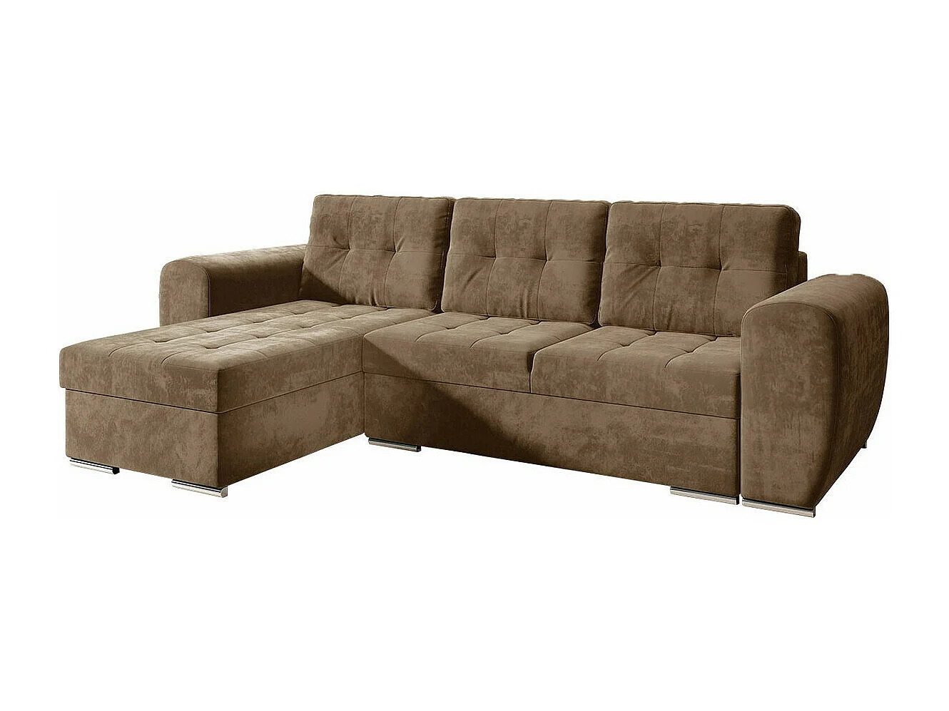 Sofá rinconero Muncie 109, Marrón, Función de descanso, Almacenaje, 256x157x97cm