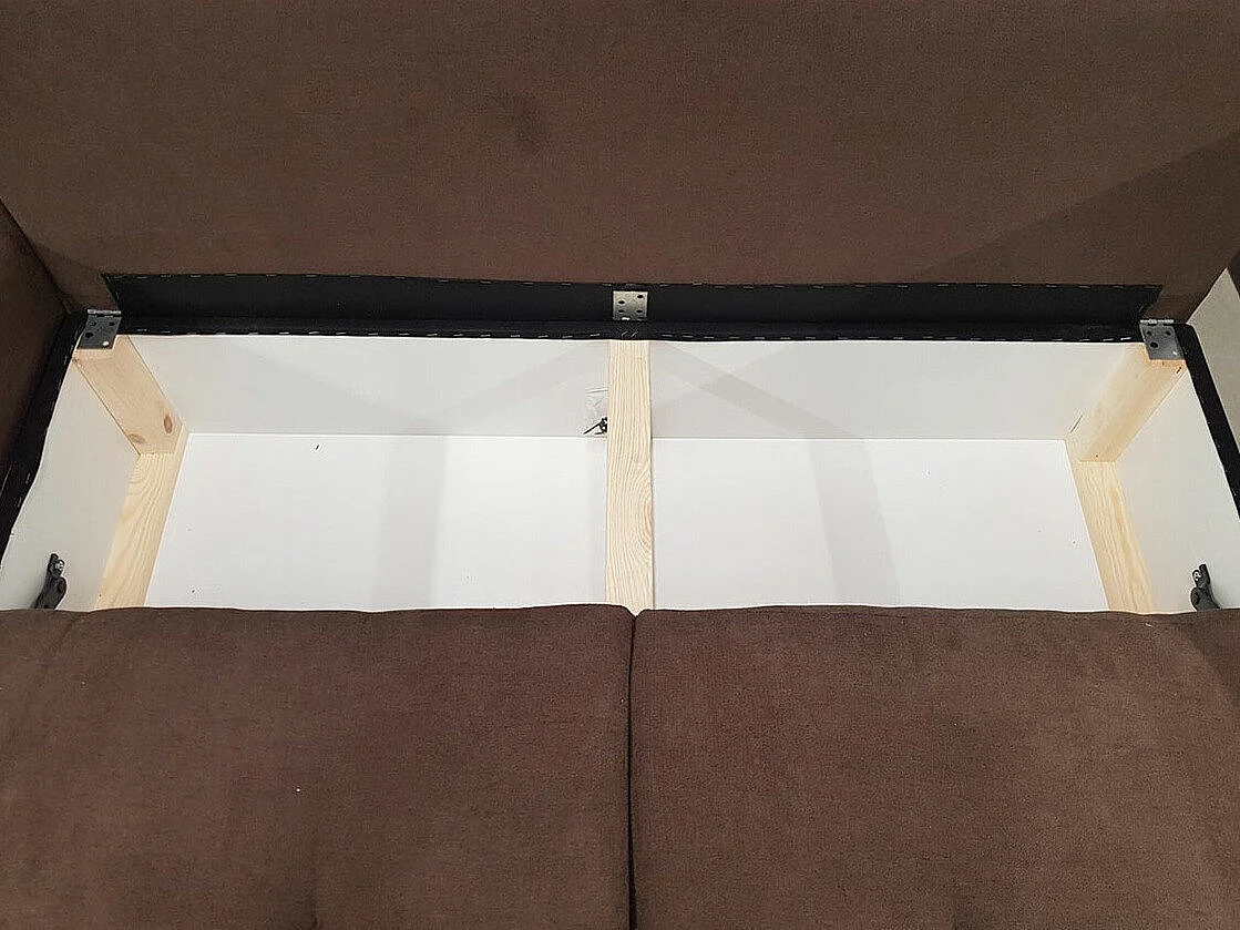 Sofá rinconero Muncie 109, Marrón, Función de descanso, Almacenaje, 256x157x97cm