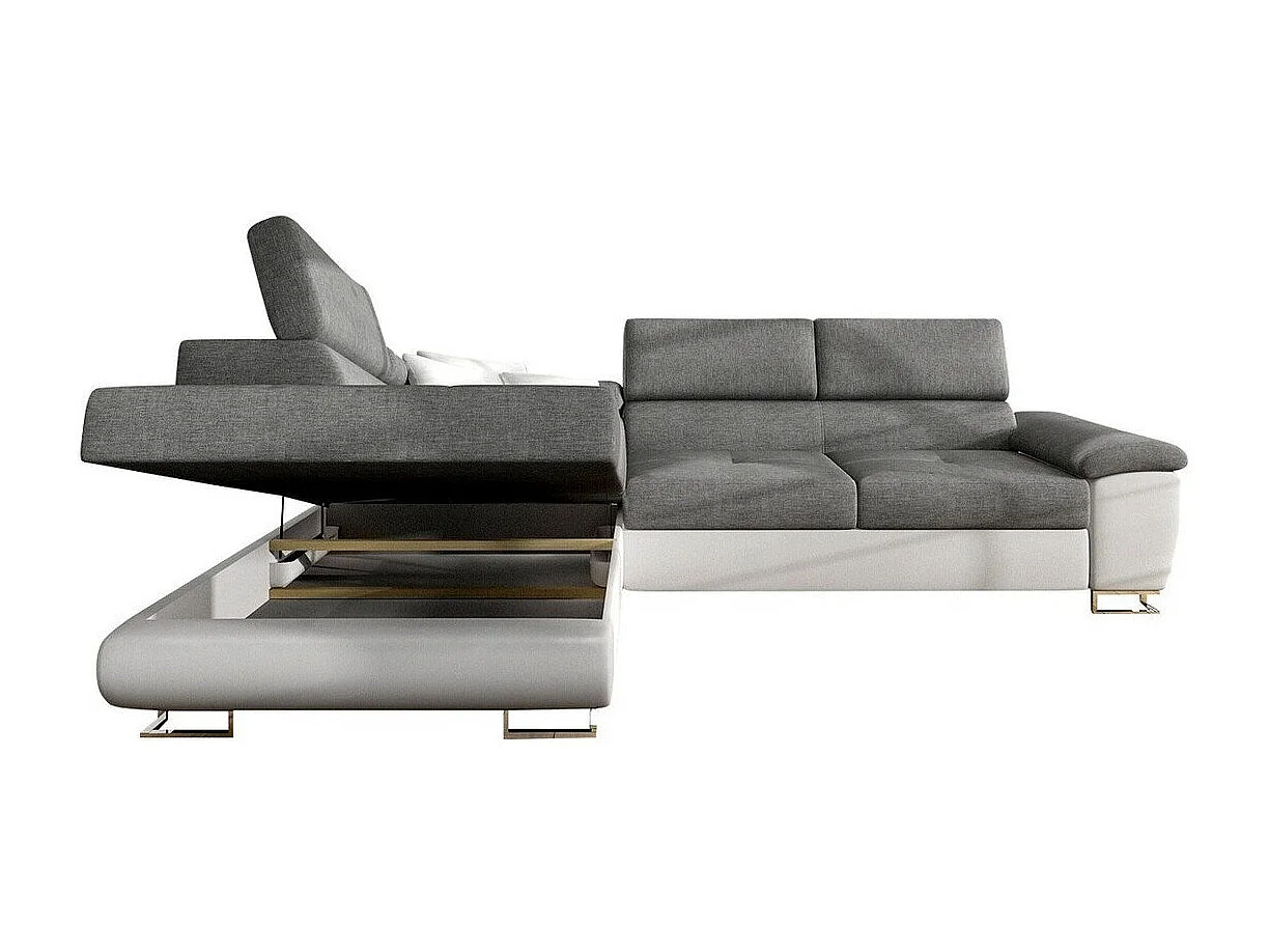 Canapé d'angle Comfivo 166, Jaune, Fonction de couchage, Boîte de literie, 270x202x71cm