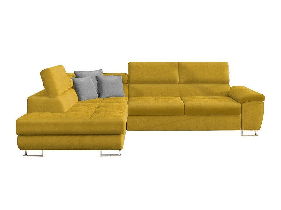 Sofá rinconero Comfivo Ruta II, Amarillo, Función de descanso
