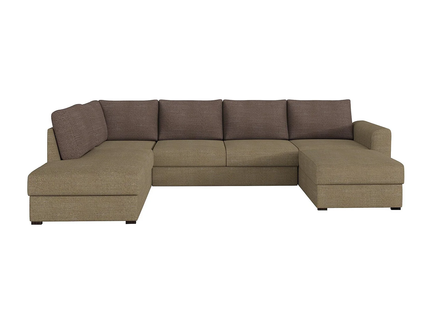 Sofá rinconero Comfivo 189, De color marrón claro, Función de descanso, Almacenaje, 305cm