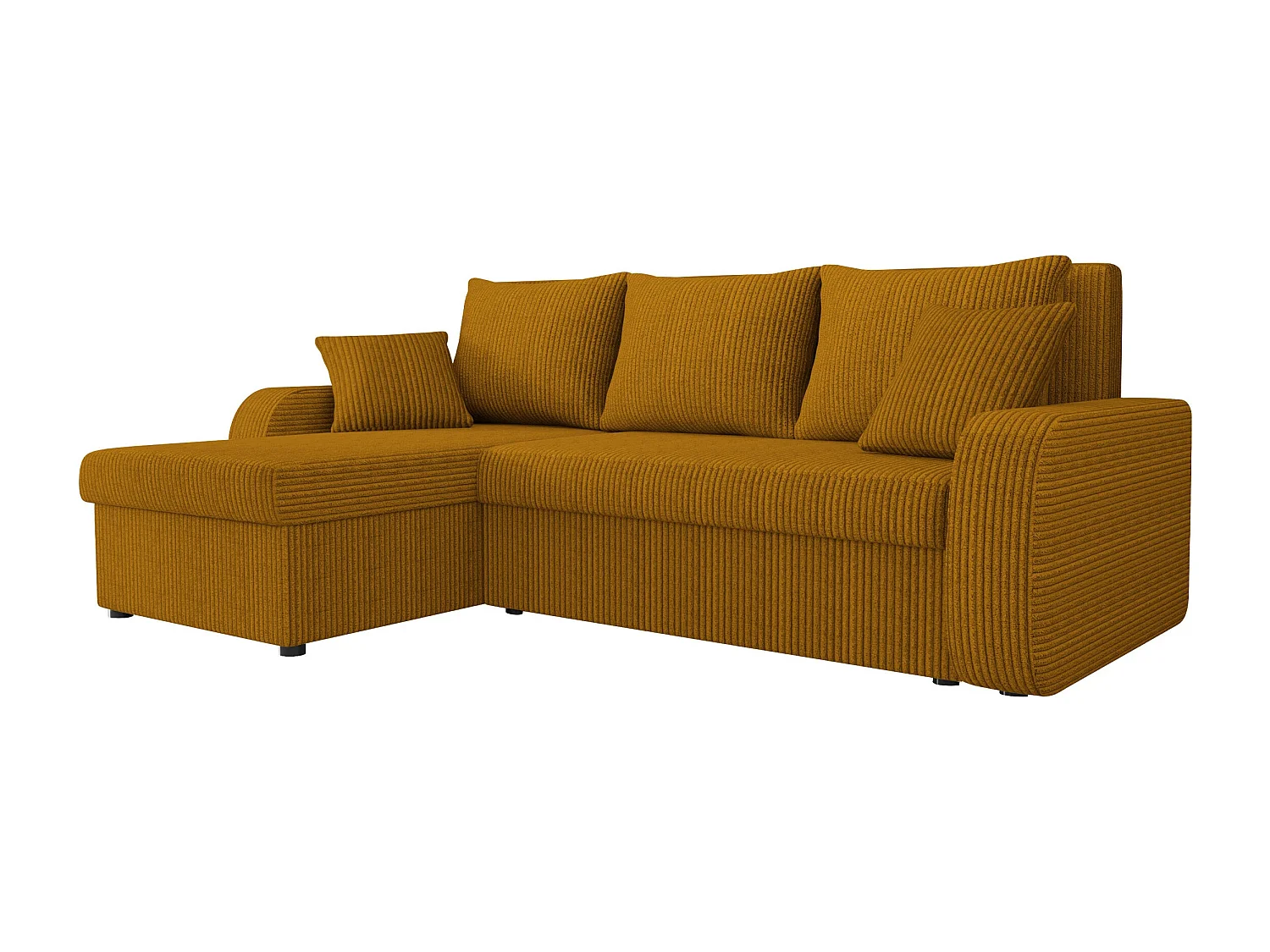 Sofá rinconero Comfivo Melissa I, Amarillo, Función de descanso, Almacenaje, 238x147x80cm