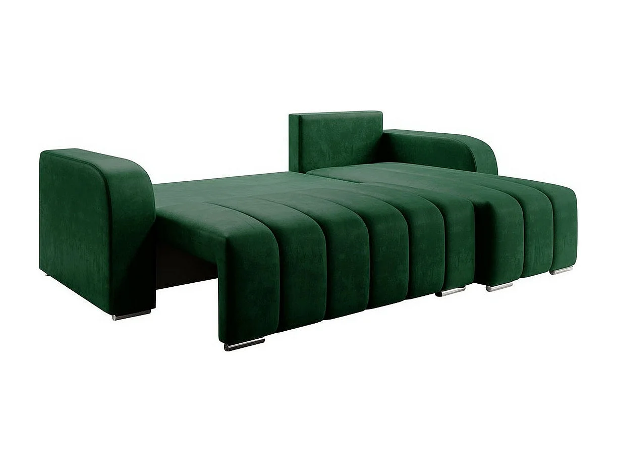 Sofá de canto Muncie 107, Verde, Funcionalidade de dormir, 24x15x9cm