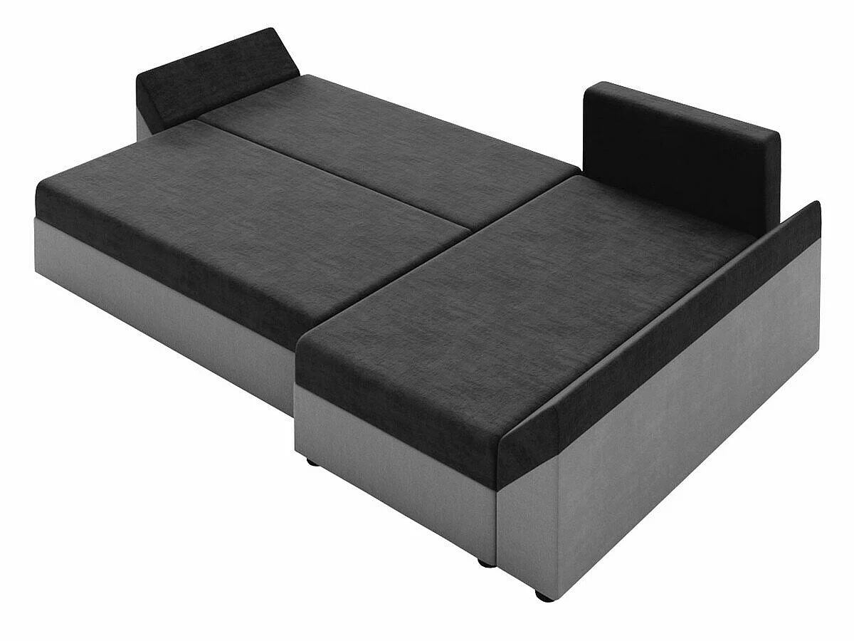 Sofá rinconero Memphis 130, Negro, Función de descanso, Almacenaje