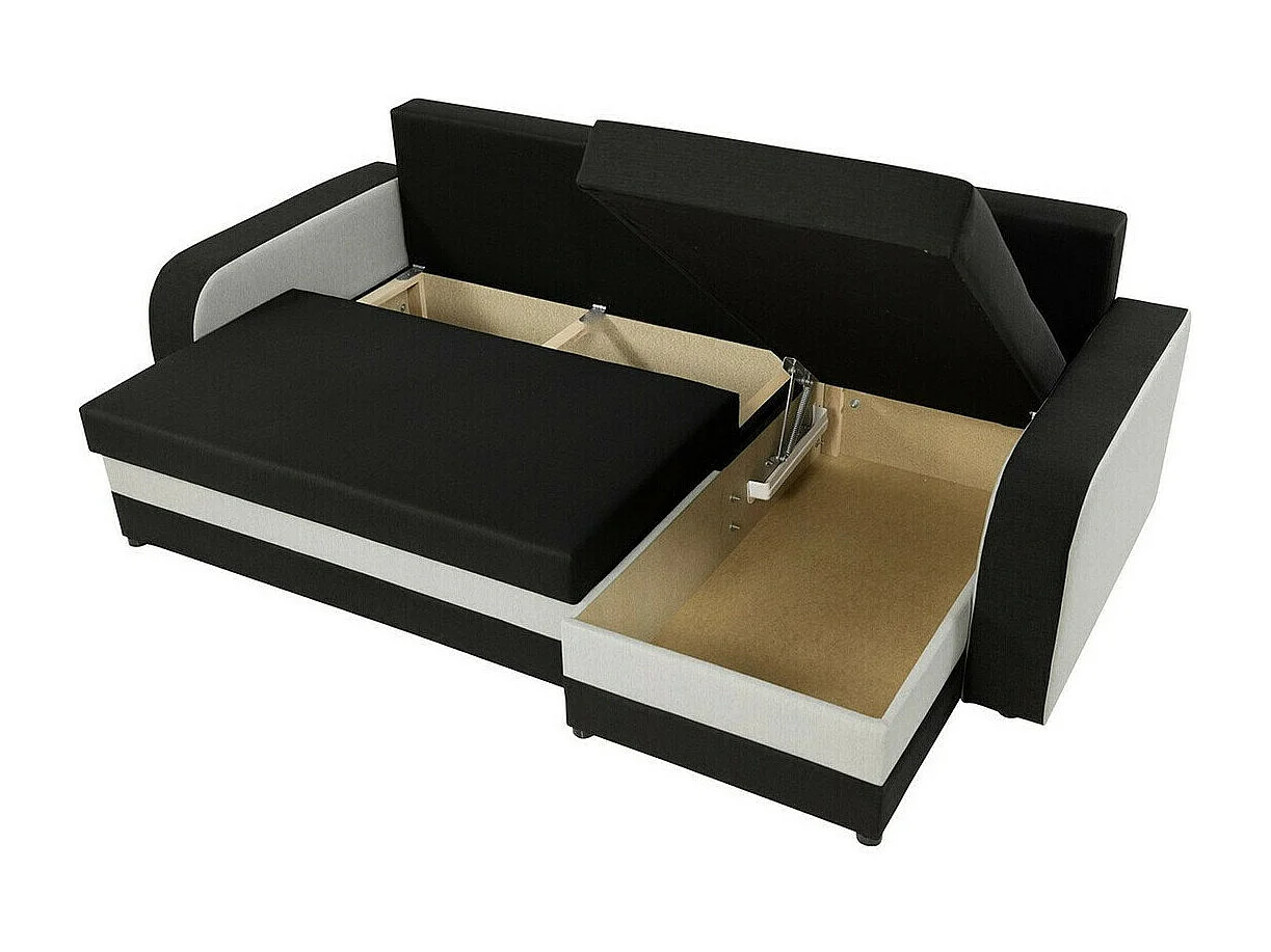 Canapé d'angle Comfivo 135, Brun clair, Fonction de couchage, Boîte de literie, 238x147cm