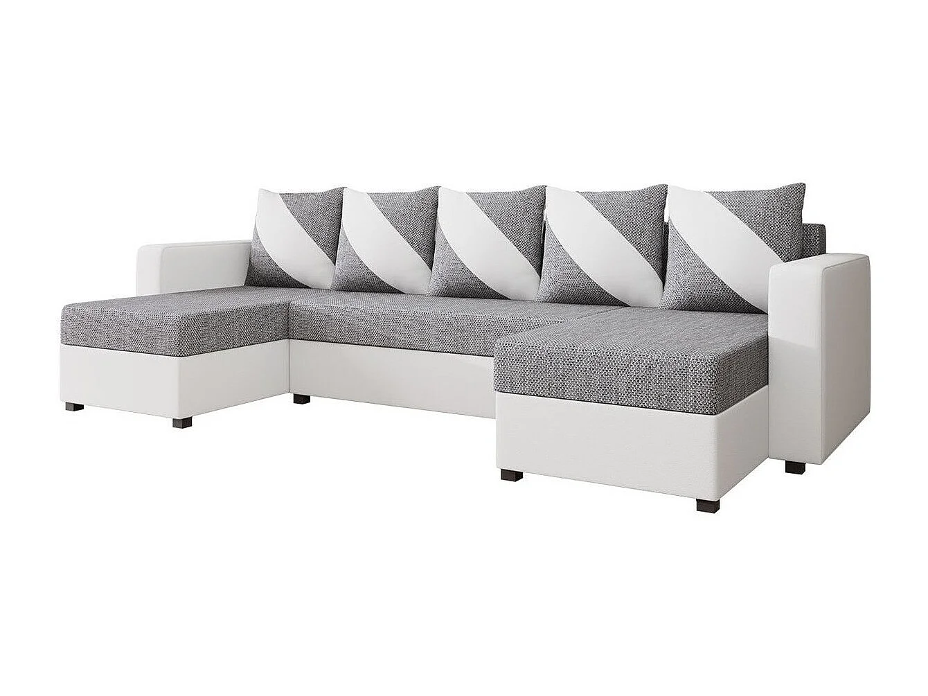 Canapé d'angle Memphis 121, Gris, Fonction de couchage, Boîte de literie, 308x139x83cm