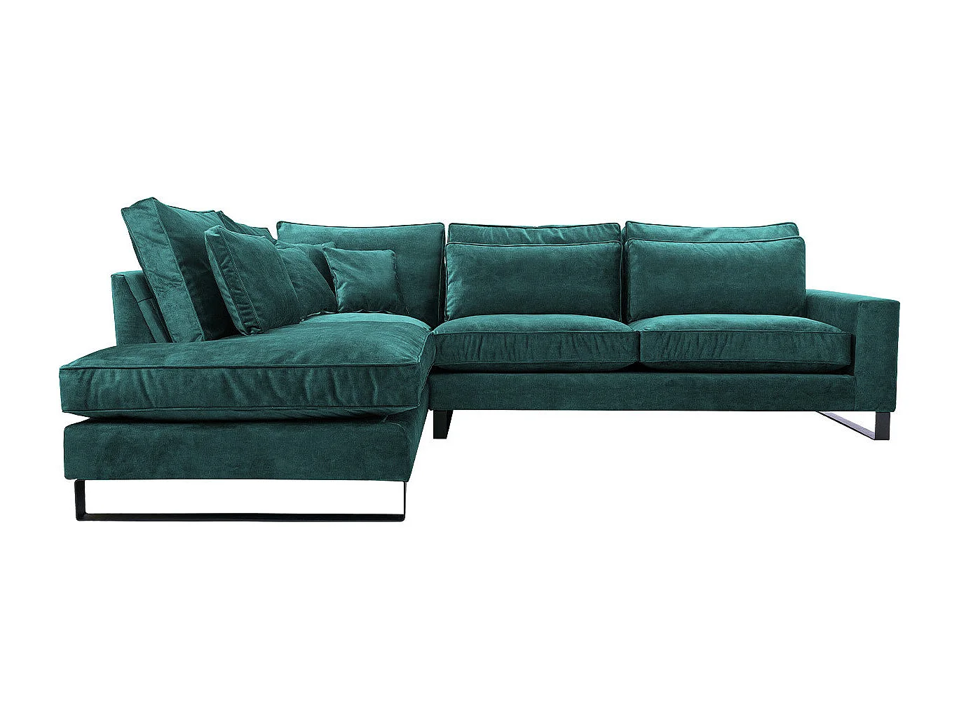 Canapé d'angle Kingsport 111, Vert, 314x224x90cm