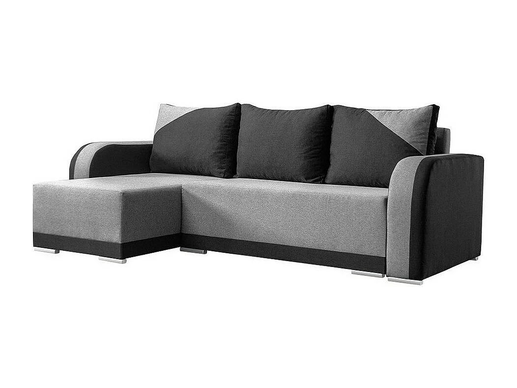 Sofá rinconero Boulder 102, Gris, Función de descanso, Almacenaje, 238x140x85cm