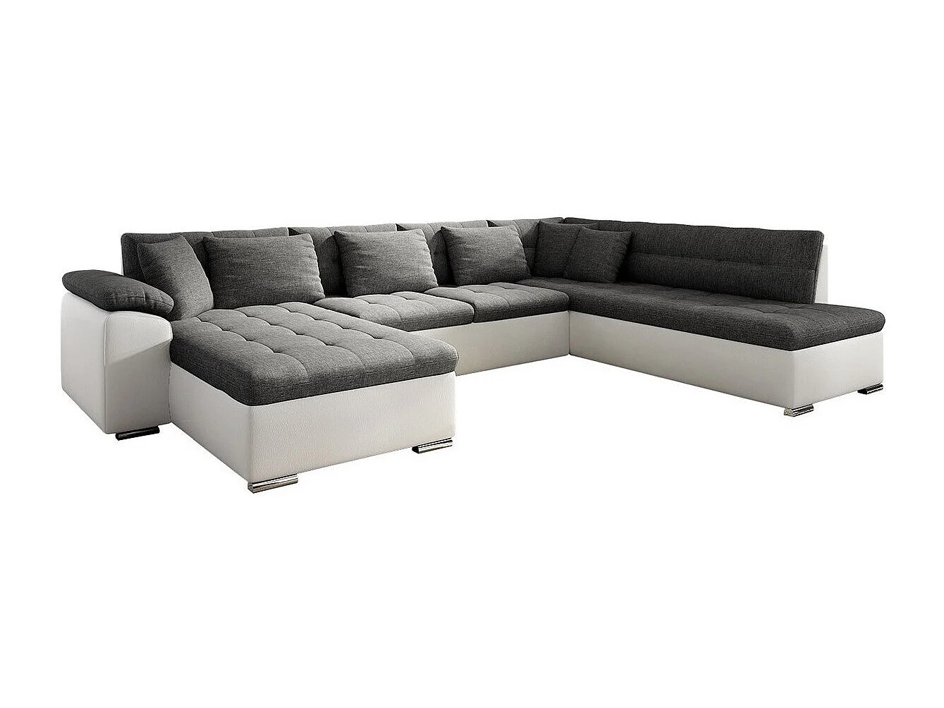 Sofá rinconero Comfivo 128, Gris, Función de descanso, 348x205x76cm