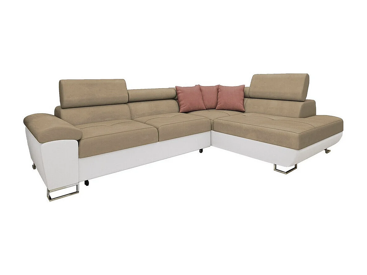 Canapé d'angle Comfivo 166, Brun clair, Disponible, 270x202x71cm