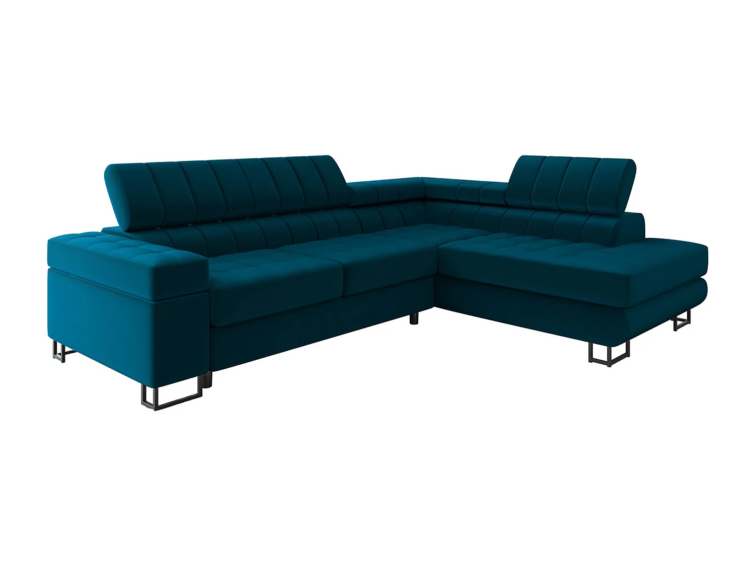 Sofá rinconero Comfivo Anima I, Turquesa, Función de descanso, Almacenaje, 271x203x71cm