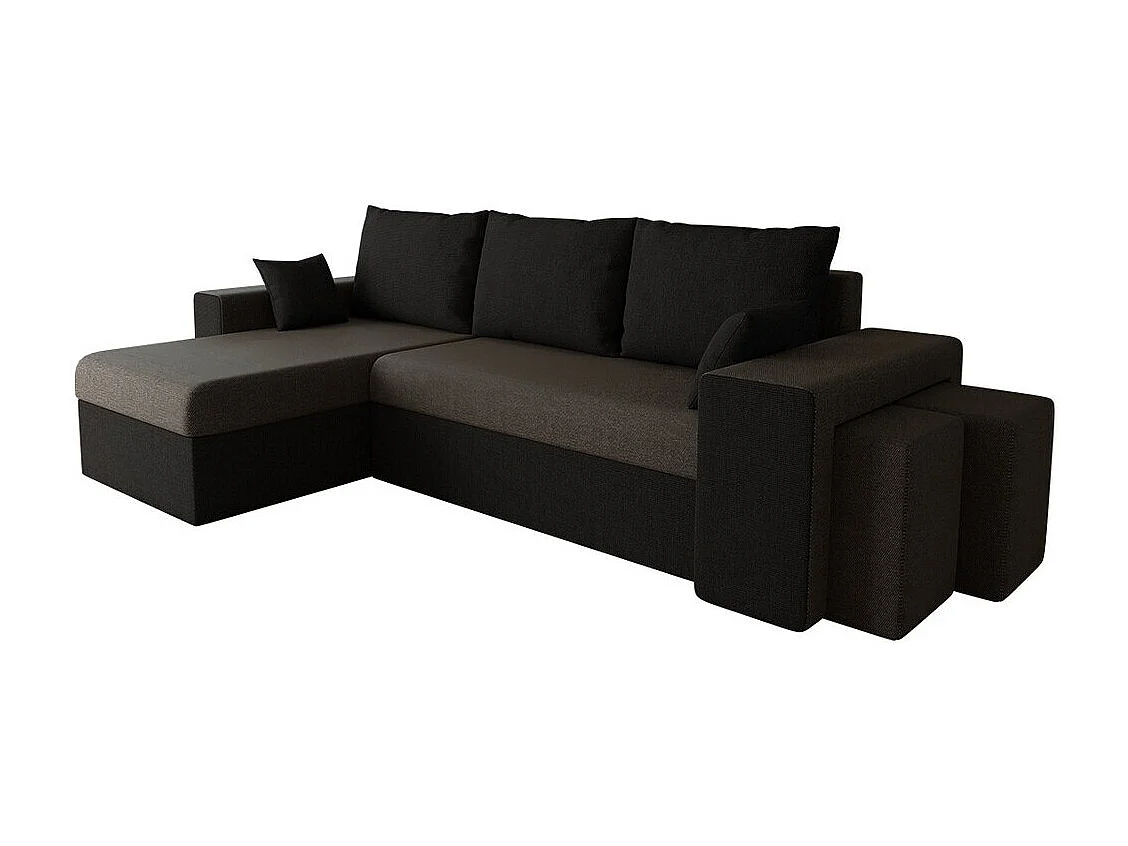 Canapé d'angle Memphis 129, Marron, Disponible, 256x139x80cm