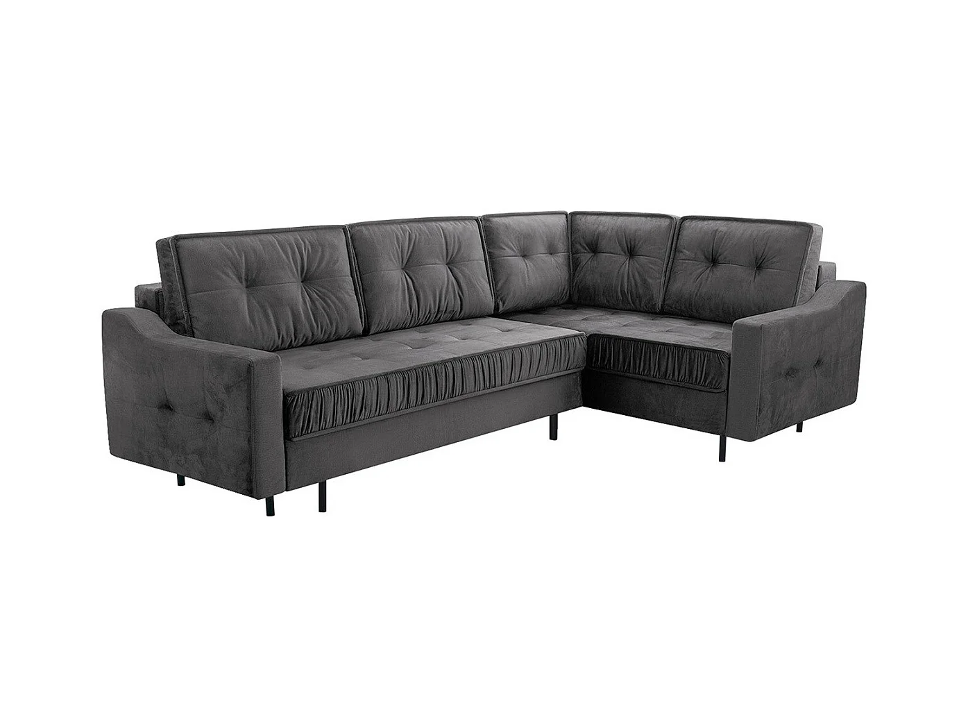 Canapé d'angle Kingsport 115, Gris, Fonction de couchage, Boîte de literie, 289x185x105cm