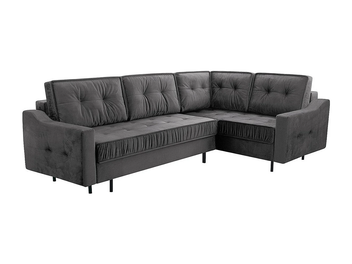 Canapé d'angle Kingsport 115, Gris, Fonction de couchage, Boîte de literie, 289x185x105cm